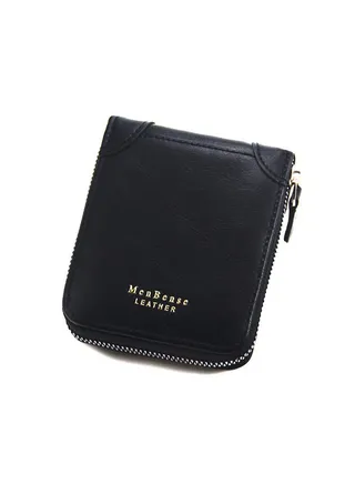 Casual Leather Men's Bifold Short Wallet Card Holder Certificate Zipper Money Bag for Business Commute 