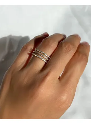 Multi Zircon Stone Ring Gold Plating 