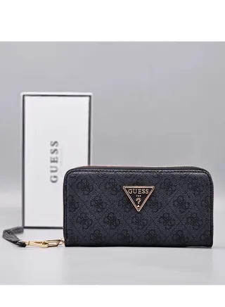 GUESS Women Brand Logo Printed Zip Around Wallet 