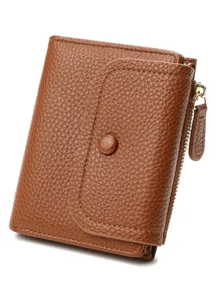 Small Cute Wallet For Women teen girls with Rfid Protection (Brown), Brown, small, Minimalist 