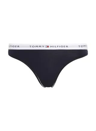 Women's Icon Logo Waistband Thong Underwear Bottoms, Navy 
