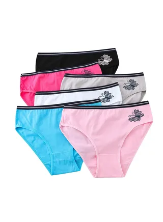 Zeemey 6 Pack Womens Underwear Cotton Sort Bikini Breathable Panties Low Rise Hipster Ladies Charming Cheeky Lingerie 