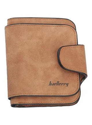 Zipper Closure Coin And Card Wallet Coffee Brown 