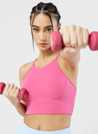 Padded Racer Back Detail Sports Bra