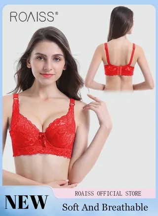 Large Size Women's Charm Lace Bras Push Up Daily Underwire Ultra Thin Three-quarter Cup Bras Leisure Comfort Soft Breathable Underwear Everyday Lingerie 