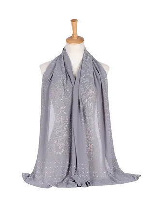 Embellishing Hijab Scarf Grey 