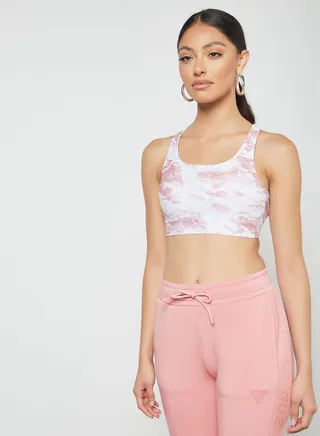Marble Medium Support Bra Pink 