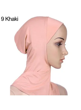 Full Cover Inner Hijab Cap Khaki 