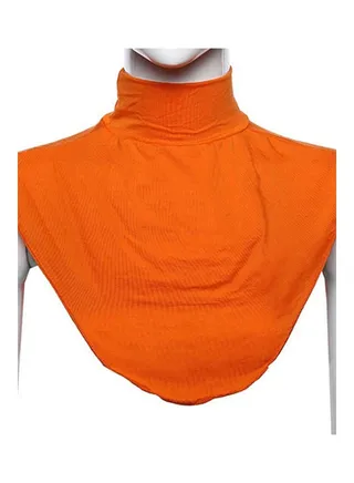 Women's Modal False Collar Hijab Moslem Islamic Pure Color Neck Cover Loop Scarf Orange 