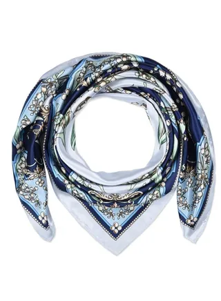 Simulated Silk Printed Square Scarf, 35 x 35 Large Square Hair Scarf for Women Silk Like Head Scarf Curly Headband Tie Sleeping at Night Fashion Bandana Headscarf, 1 Pcs 