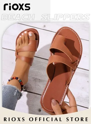 Women's Fashion Slippers Anti-Slip Beach Sandals Comfortable Soft Sole Flat Sandals for Indoor and Outdoor Use 