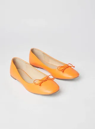Stylish Comfortable Slip-On Flat Ballerina Orange 