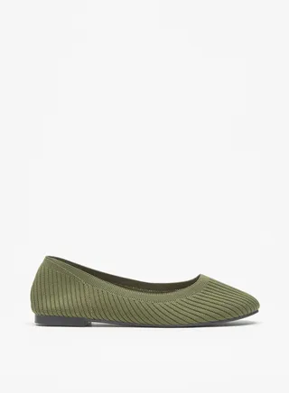 Women Textured Slip-On Round Toe Ballerina Shoes 