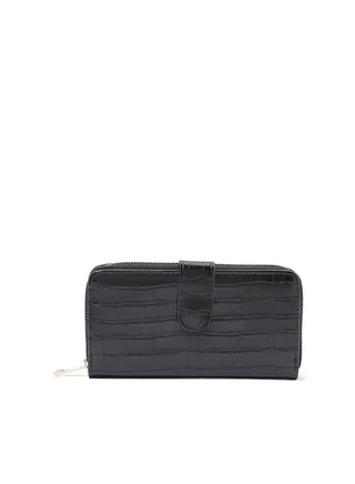 Croc Effect Long Wallet Black 