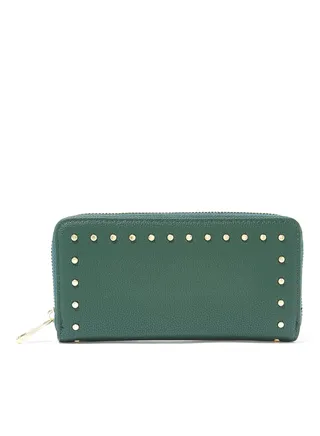 Studded Long Wallet Green 