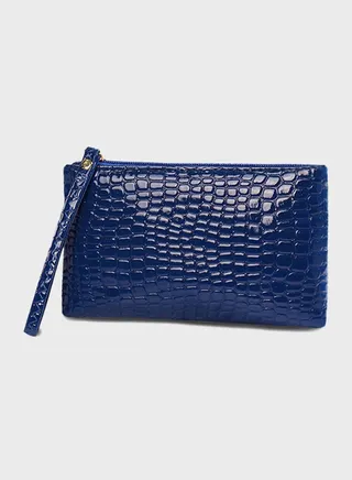 Crocodile Skin Coin Purse Blue 