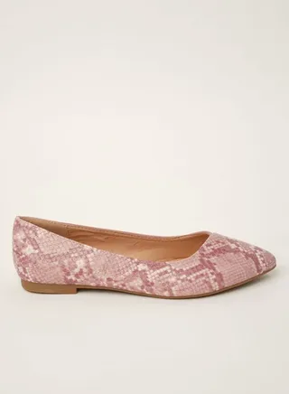 Textured Slip On Ballerina Pink 