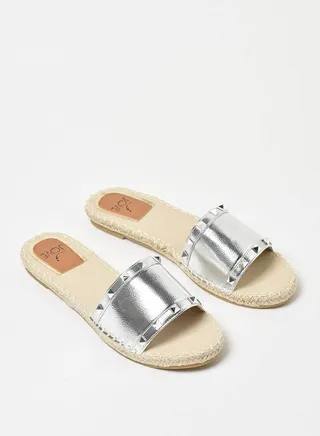 Women's Casual Espadrilles Silver 