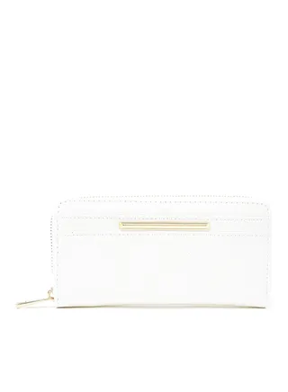 Textured Long Zip-Around Wallet White 