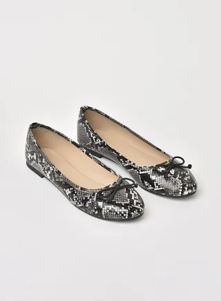 Dyed Ballerina Snake Print-White/Black 