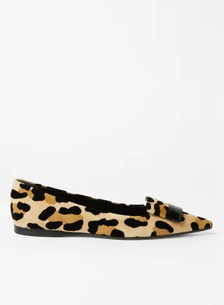 SR1 Leopard Print Ballerinas Brown 