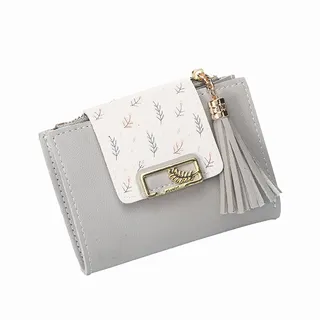 Multifunctional Leather Ladies Wallet Grey 