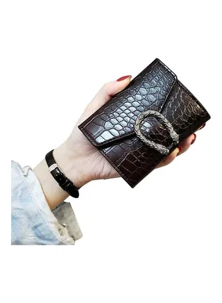 Crocodile Pattern Wallet Black 
