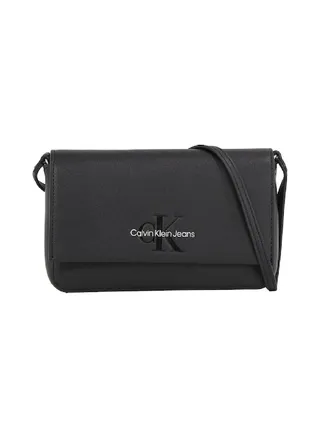 Women's  Sculpted Wallet with Phone Holder and Adjustable Strap,  Black 