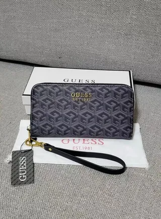 Sestri Logo Laurel Slg Large Zip Around Long Wallet Black Print 