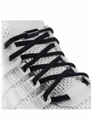 Elastic No Tie Shoe Laces For Adults,Kids,Elderly,System With Elastic Shoe Laces(2 Pairs), 02-black, X-Large 