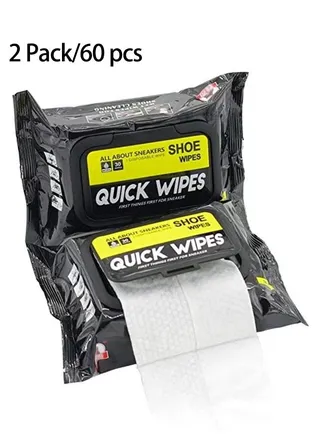 2-Pack Shoe Sneaker Wipes Cleaner Quick Wipes Disposable 