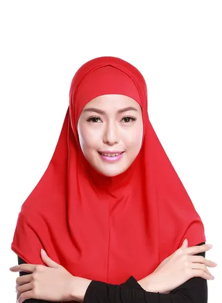 2-Piece Head Cover Hijab Red 