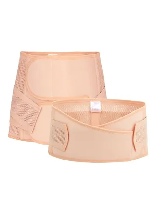 2-Piece Postpartum Body Shaping Belt Set Beige 