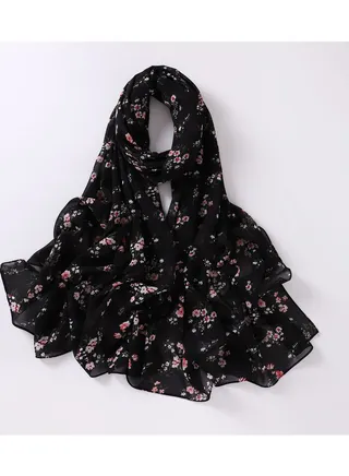 Pearl Chiffon Unique Craft Muslim Scarf 