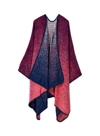 Gradient Patterned Shawl Red 