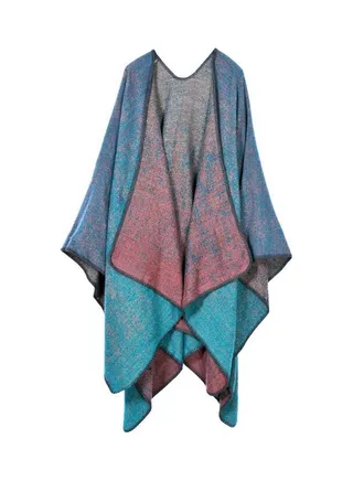 Gradient Patterned Shawl Blue 