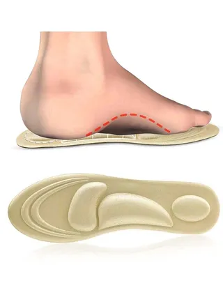 Memory Foam Insoles Orthotic Insole High Arch Foot Support Soft insoles 4D Comfort Cushioning Insert for Severe Flat Feet Plantar Fasciitis Feet Pain Foot Valgus for Man And Woman EU 35-40 