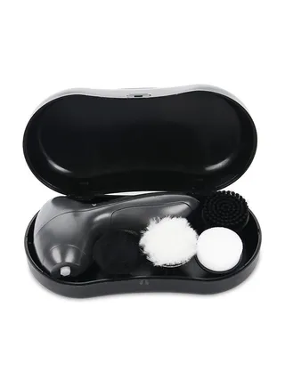 Shoe Buffer Kit Electric Shoe Polisher Brush Shoe Shiner Dust Cleaner Portable Wireless Leather Care Kit for Shoes, Bags, Sofa (Black) 