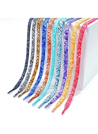 10 Pairs Cashew Flower Shoe Laces for Air Force 1 Party Favors Shoe Decoration Girls Women Charm Tie Dye Shoelaces 
