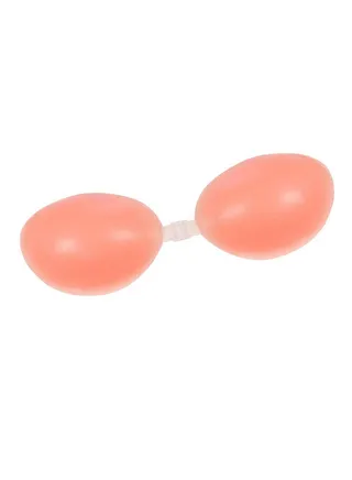 Strapless Seamless Self Adhesive Silicone Hollow Invisible Push Up Bra Pink 