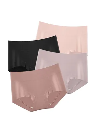 Zeemey 4 Pack Women’s Seamless Cheeky Hipster Underwear No Show Panties Invisibles  Breathable Briefs Soft Stretch Bikini Lingerie 