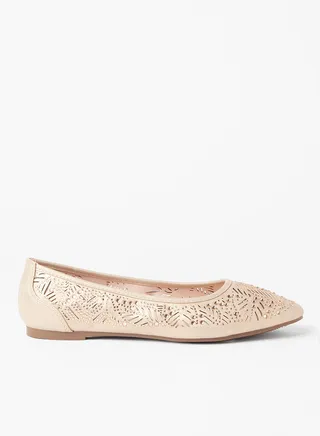 Cut Out Detailed Ballerina Pink 