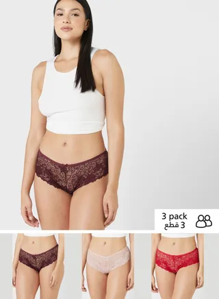 3 Pack Lace Briefs