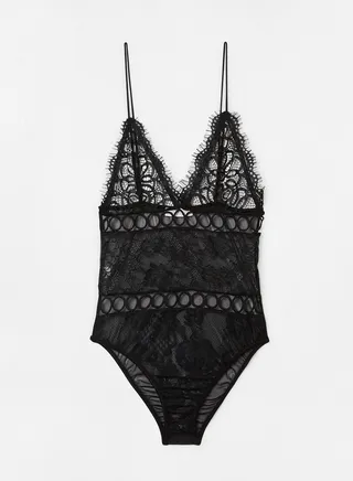 Emily Lace Bodysuit Black 
