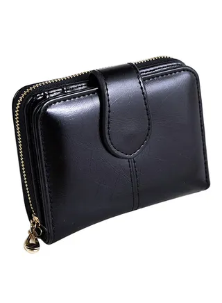 Vintage Faux Leather Wallet Black 