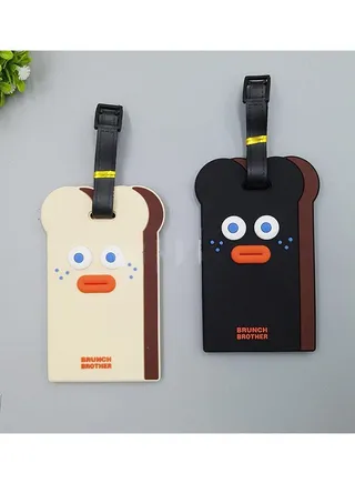 Luggage Tag PVC Toast Portable Boarding CardStyle Bag Tags with Identification Sticker for Travel Preventing Loss Of Bags And Suitcases Pack Of 2 