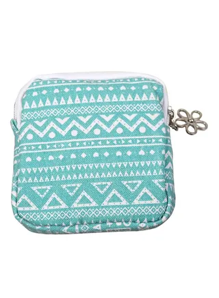 Printed Coin Purse Blue/White 