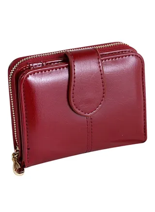 Vintage Faux Leather Wallet Burgundy 