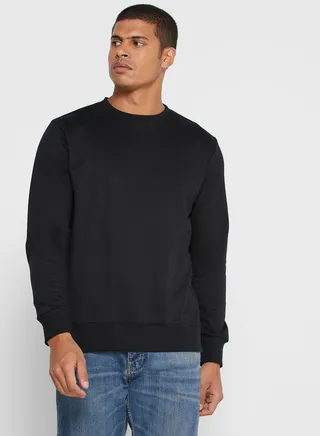 Classic Design Long Sleeve Sweatshirt Black 