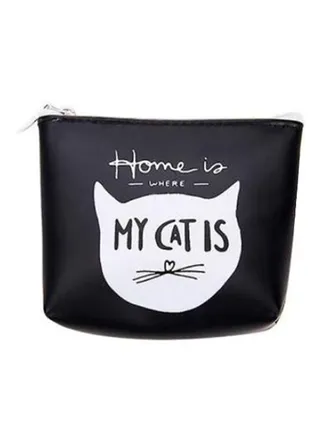 Animal Printed Pouch Wallet Black/White 